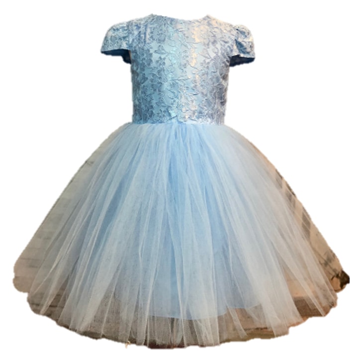 Rochita eleganta Dorothea pentru fetite, pentru ocazii speciale, Tul/Dantela, Bleu, 86-92 cm, 1 - 2 ani