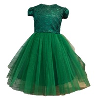 Rochita eleganta Dolores pentru fetite, pentru ocazii speciale, Tul/Dantela, Verde, 98-104 cm, 3 - 4 ani