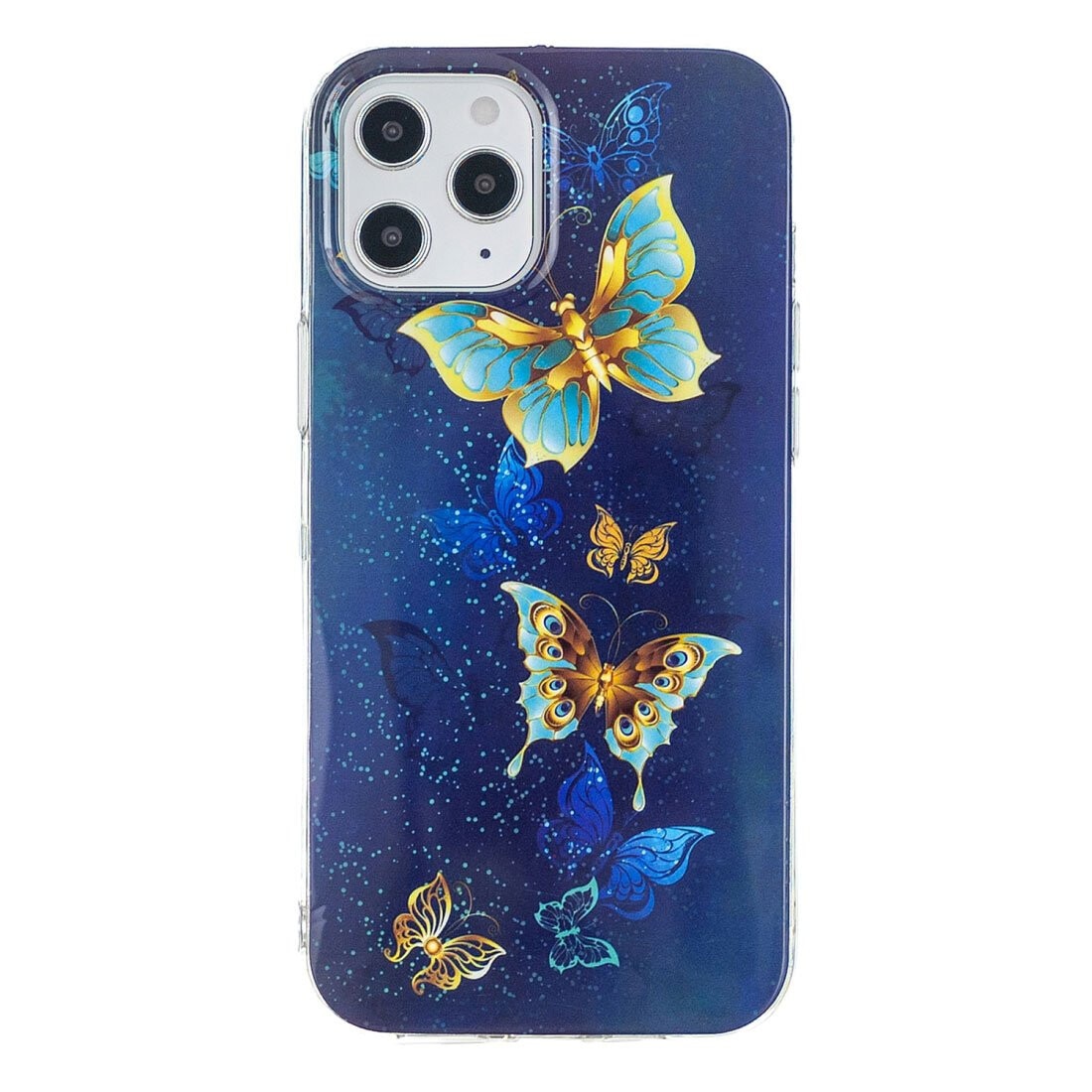 Husa silicon Apple iPhone 12 Fosforescent model Gold Butterflies, Silicon, TPU Viceversa Multicolor