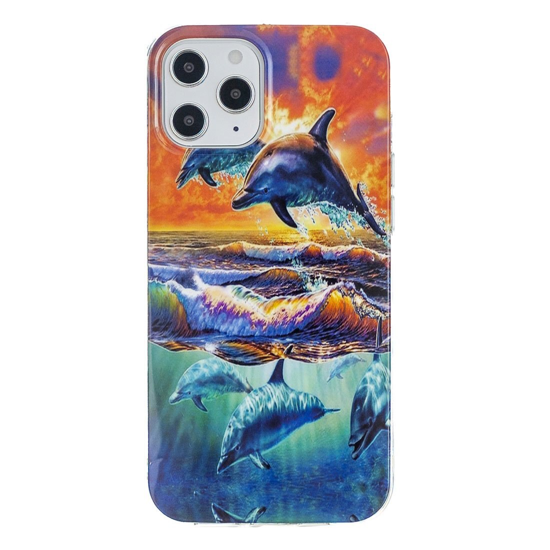 Husa silicon Apple iPhone 12 Pro Max model Happy Dolphins, Silicon, TPU Viceversa Multicolor