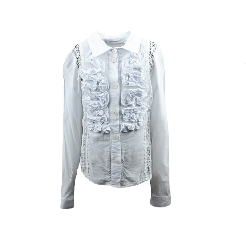 Camasa cu maneca lunga pentru fete Mini Junior Poliamida, Alb