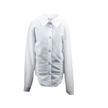 Camasa cu maneca lunga pentru fete Mini Junior CFMJ-27, Alb, 128 Camasa cu maneca lunga pentru fete Mini Junior CFMJ-27, Alb, 128