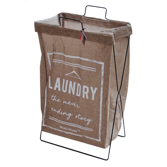 Cos rufe baie cu cadru metalic pliabil RAKI 35x26x59cm maro