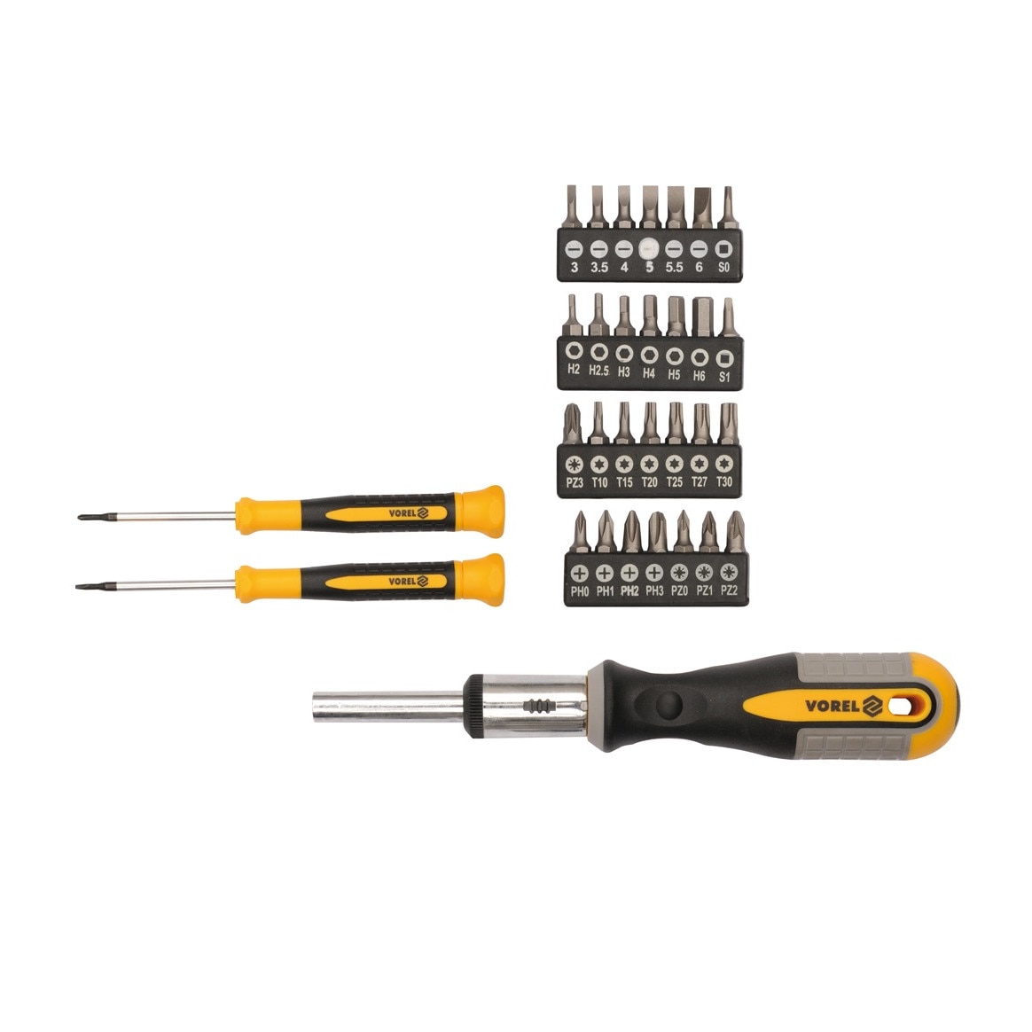 Set surubelnita cu clichet si biti, 31buc Vorel 64655