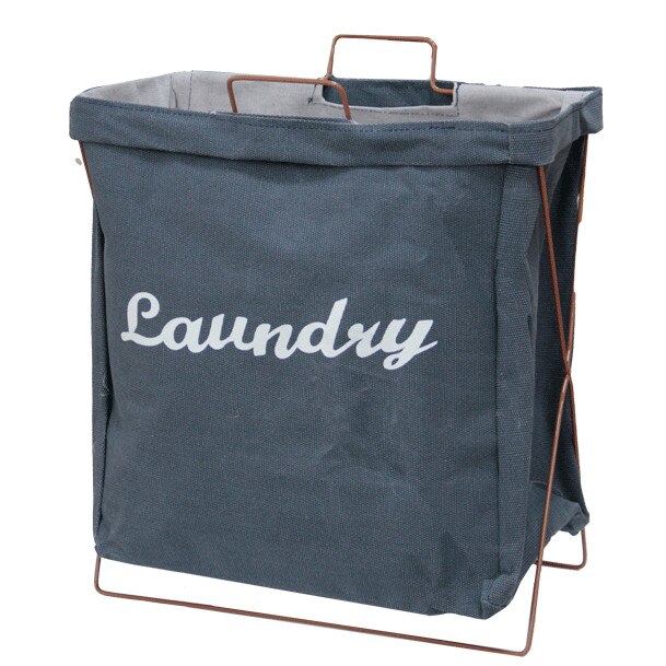 Cos rufe baie cu cadru metalic RAKI pliabil 40x25x40cm gri