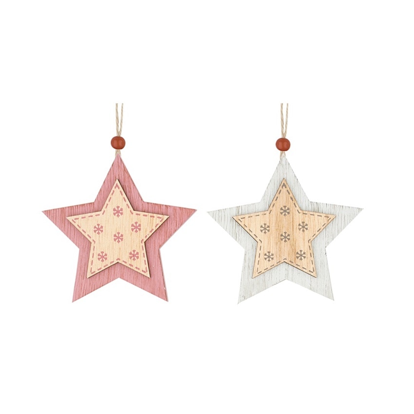 Set 2 stele din lemn cu snur, 8 cm
