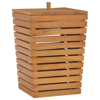 Cos de rufe din lemn masiv, vidaXL, Lemn de tec, 30 x 30 x 45 cm, Maro Cos de rufe din lemn masiv, vidaXL, Lemn de tec, 30 x 30 x 45 cm, Maro