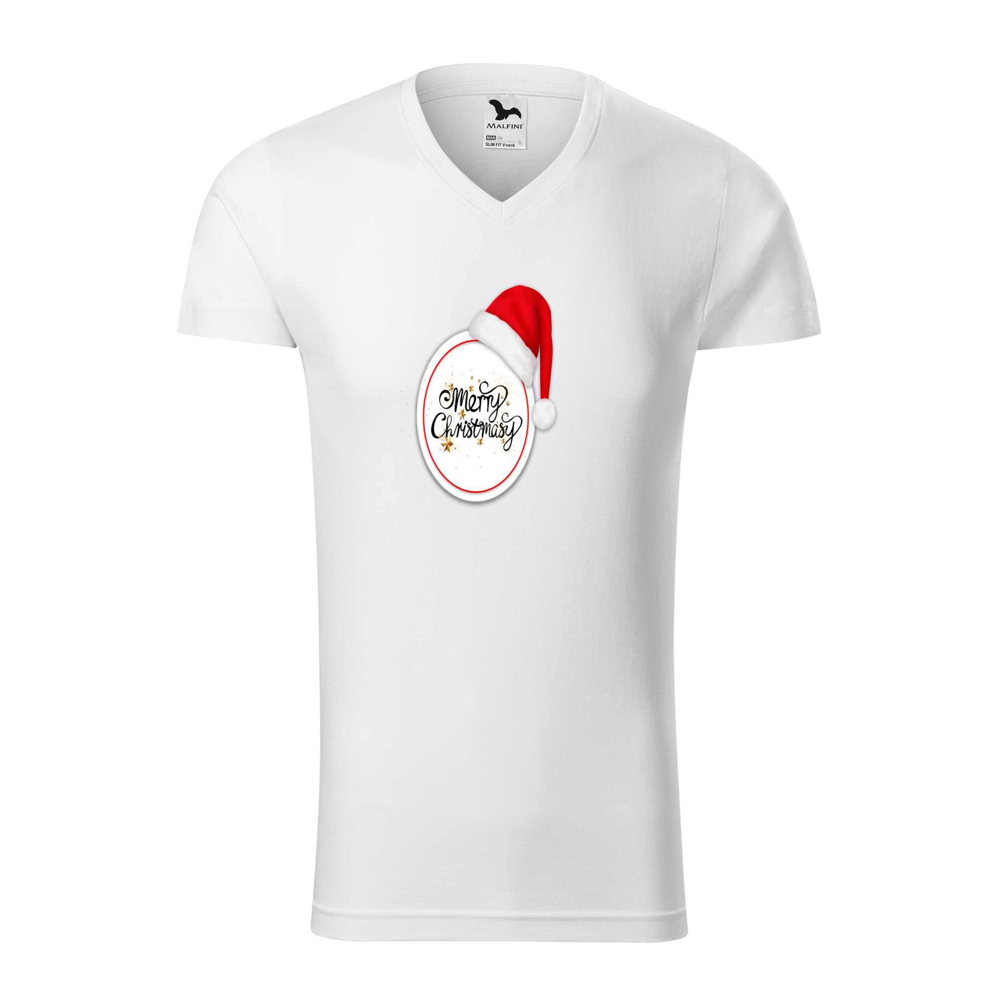 Tricou barbati, Malfini, Merry Christmas Circle, Alb, L