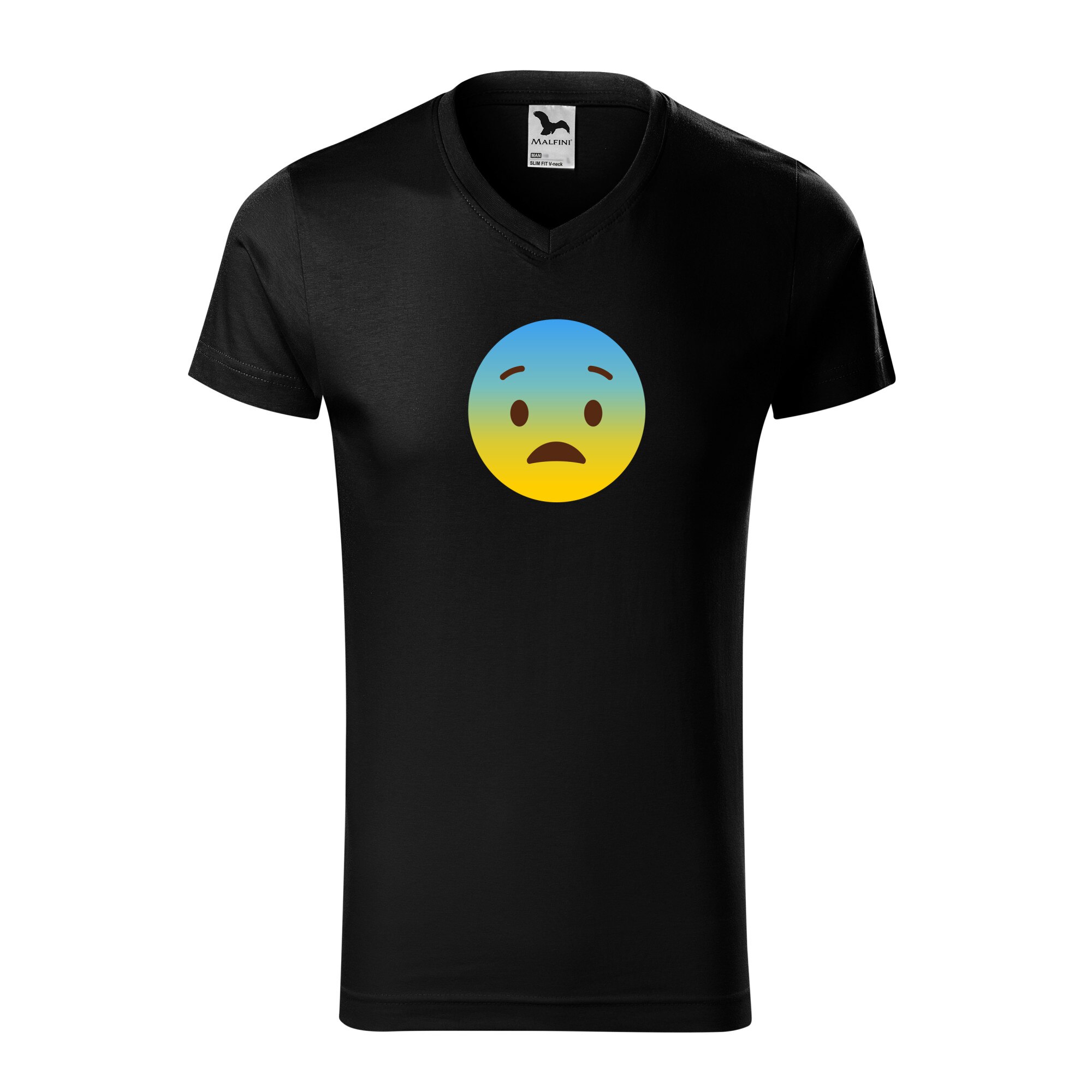 Tricou barbati, Malfini, Emoji Scared Face, Negru, L