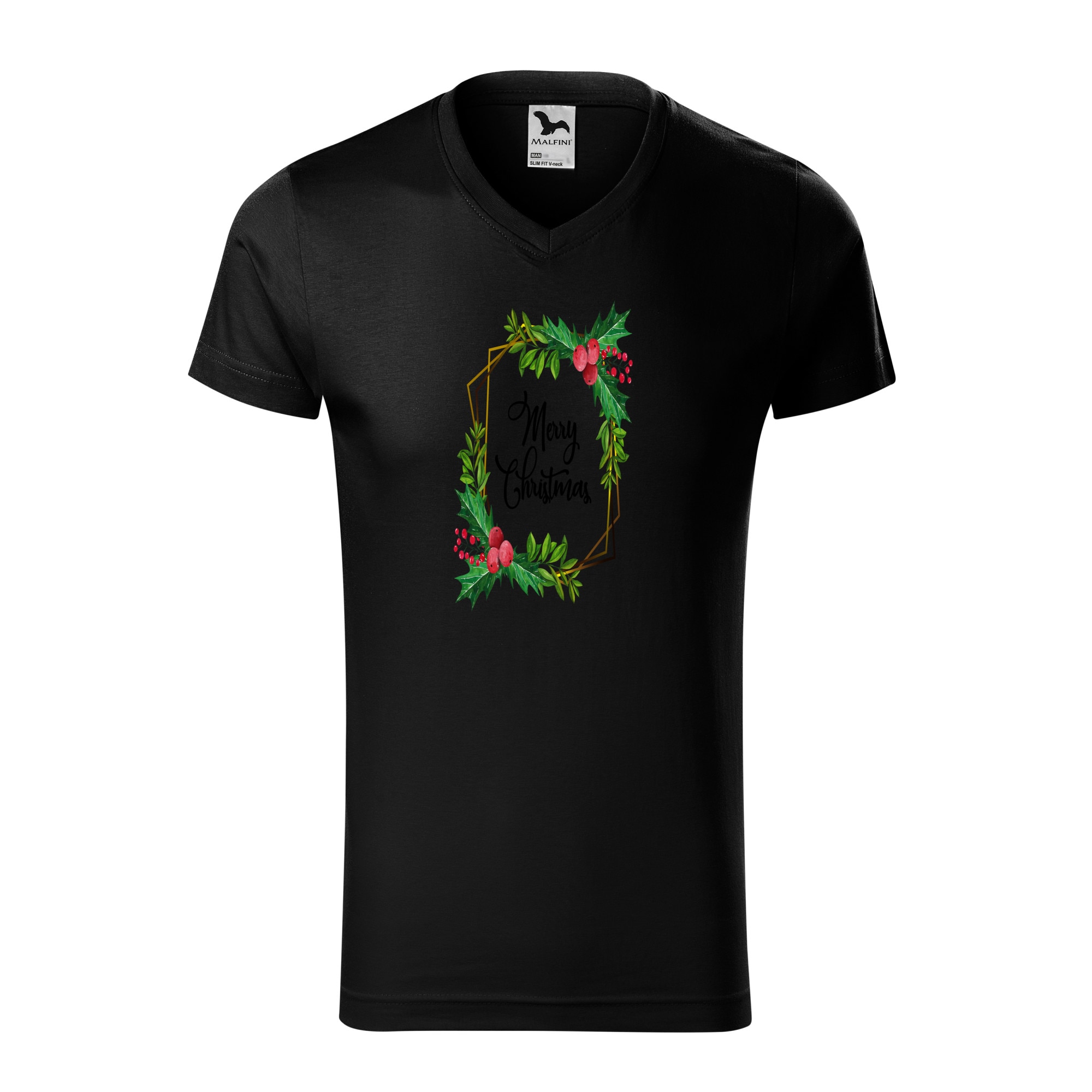 Tricou barbati, Malfini, Merry Christmas, Negru, 2XL