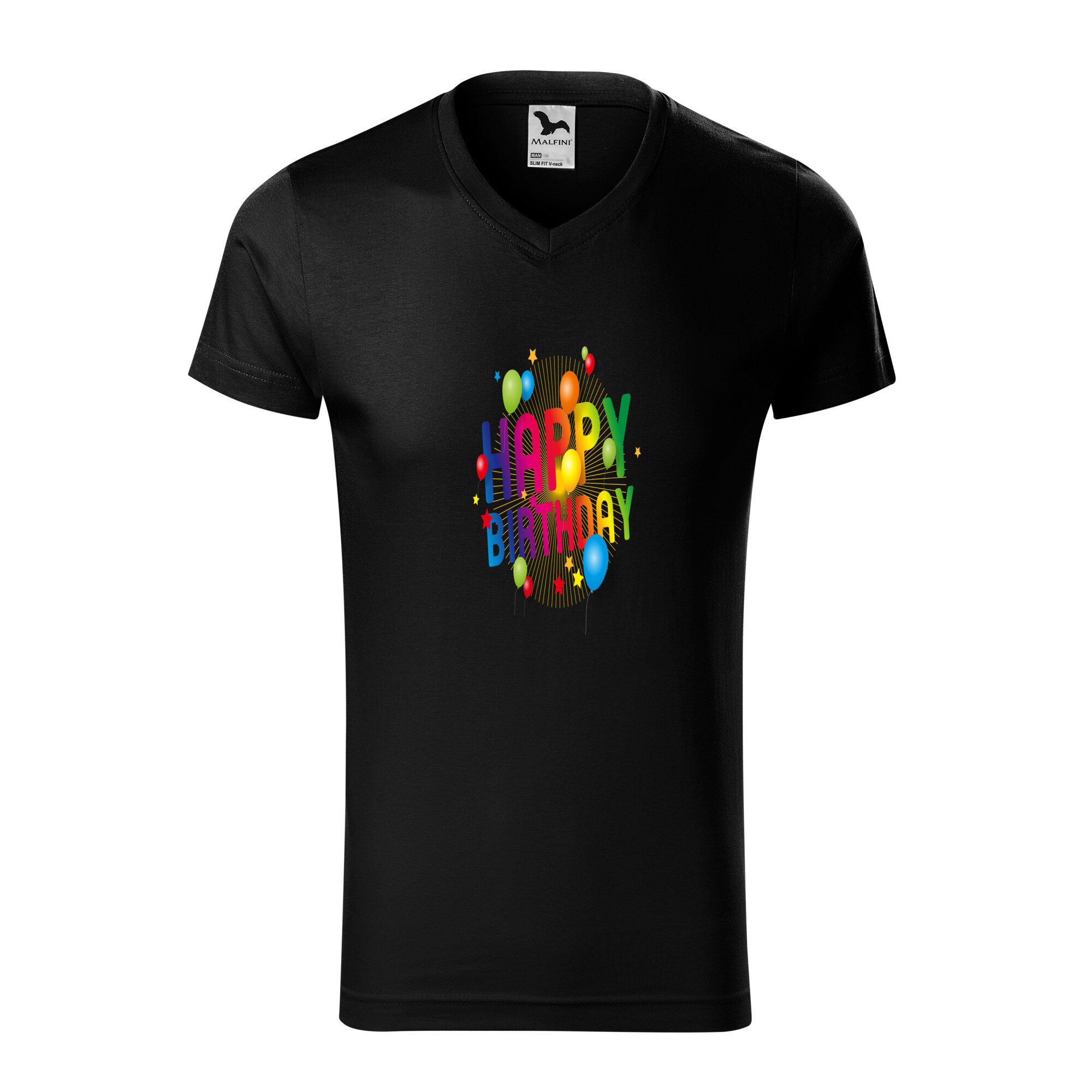 Tricou barbati, Malfini, Happy Birthday, Negru, L