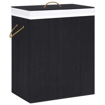 Cos de rufe din bambus 100 L, vidaXL, Bambus, 52 x 32 x 62,5 cm, Negru Cos de rufe din bambus 100 L, vidaXL, Bambus, 52 x 32 x 62,5 cm, Negru
