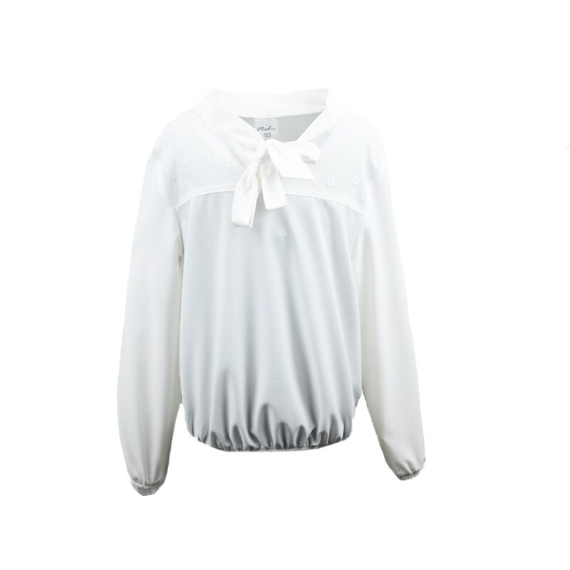 Bluza eleganta cu maneca lunga pentru fete Mini Junior BEF-MJ1, Crem, 122