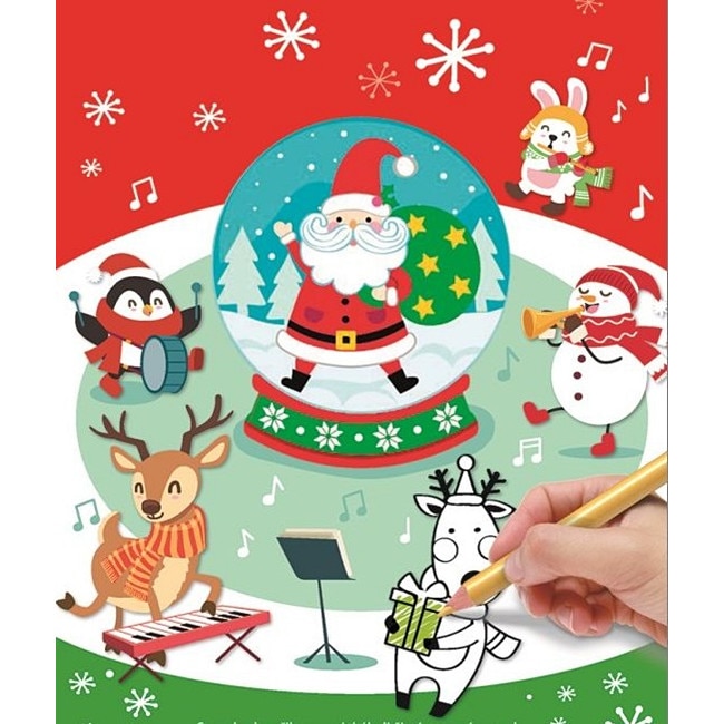 Set abtibild 3D cu caiet de colorat pentru copii - fundal rosu, 14 x 23 cm