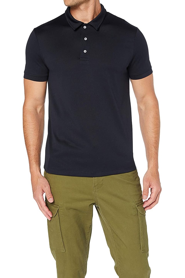 Tricou polo barbati Meraki, negru, marimea S