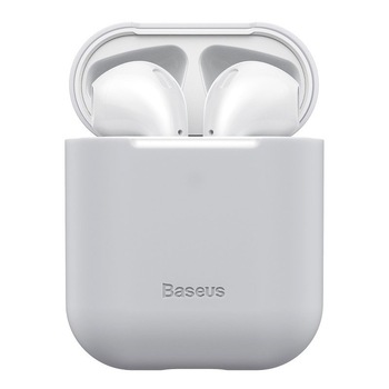 Husa de protectie Baseus pentru Apple AirPods 1 si 2, Gri, CBO-BBL3102 Husa de protectie Baseus pentru Apple AirPods 1 si 2, Gri, CBO-BBL3102