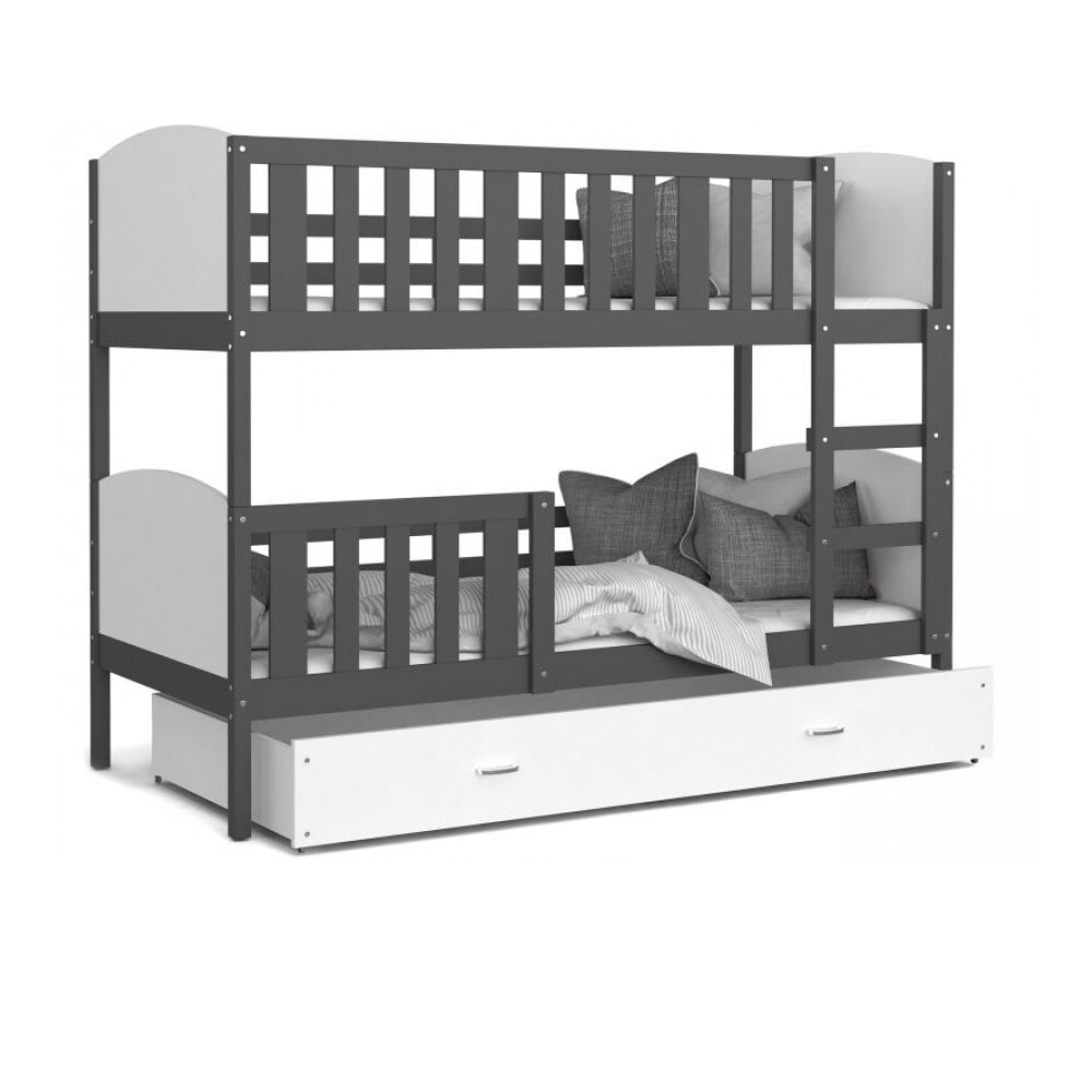 Patut tineret MyKids 2 in 1 Tami Color White/Grey-190x80