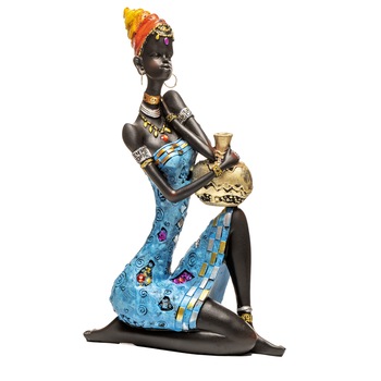 Statueta decorativa africana ANIK II, 33 cm, realizata manual din rasina Statueta decorativa africana ANIK II, 33 cm, realizata manual din rasina