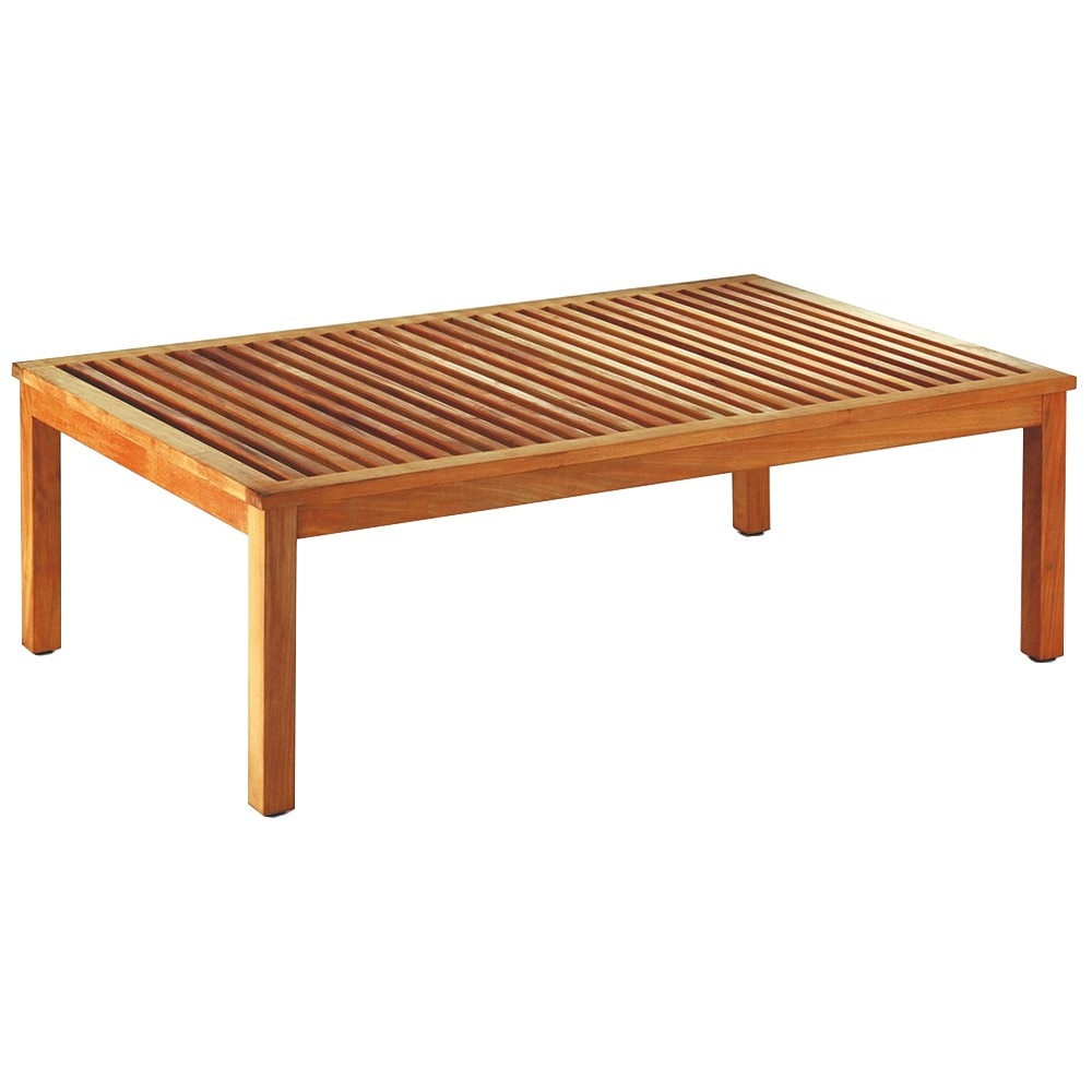 Masa exterior de lux, Elephant, din lemn de tec, esenta tare, ultrarezistenta la apa si conditii de mediu, 130 x 80 x 40 cm, maro