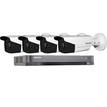 Sistem supraveghere video Hikvision 4 camere PoC Ultra Low-Light FullHD, IR 40M Sistem supraveghere video Hikvision 4 camere PoC Ultra Low-Light FullHD, IR 40M