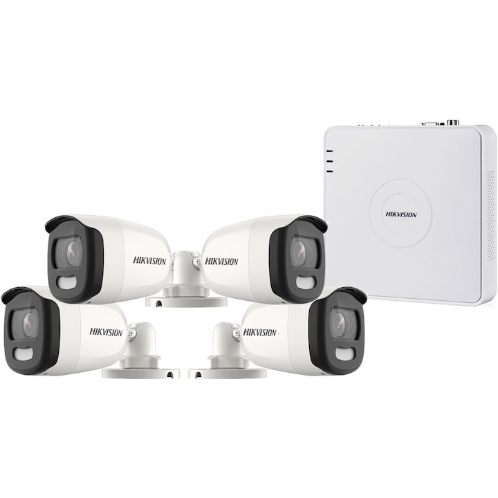 Система за видеонаблюдение Hikvision 4 камери ColorVU 2MP FullHD, IR 20M