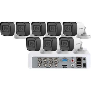 Sistem supraveghere Hikvision 8 camere FullHD 1080p, IR30m, microfon incorporat Sistem supraveghere Hikvision 8 camere FullHD 1080p, IR30m, microfon incorporat