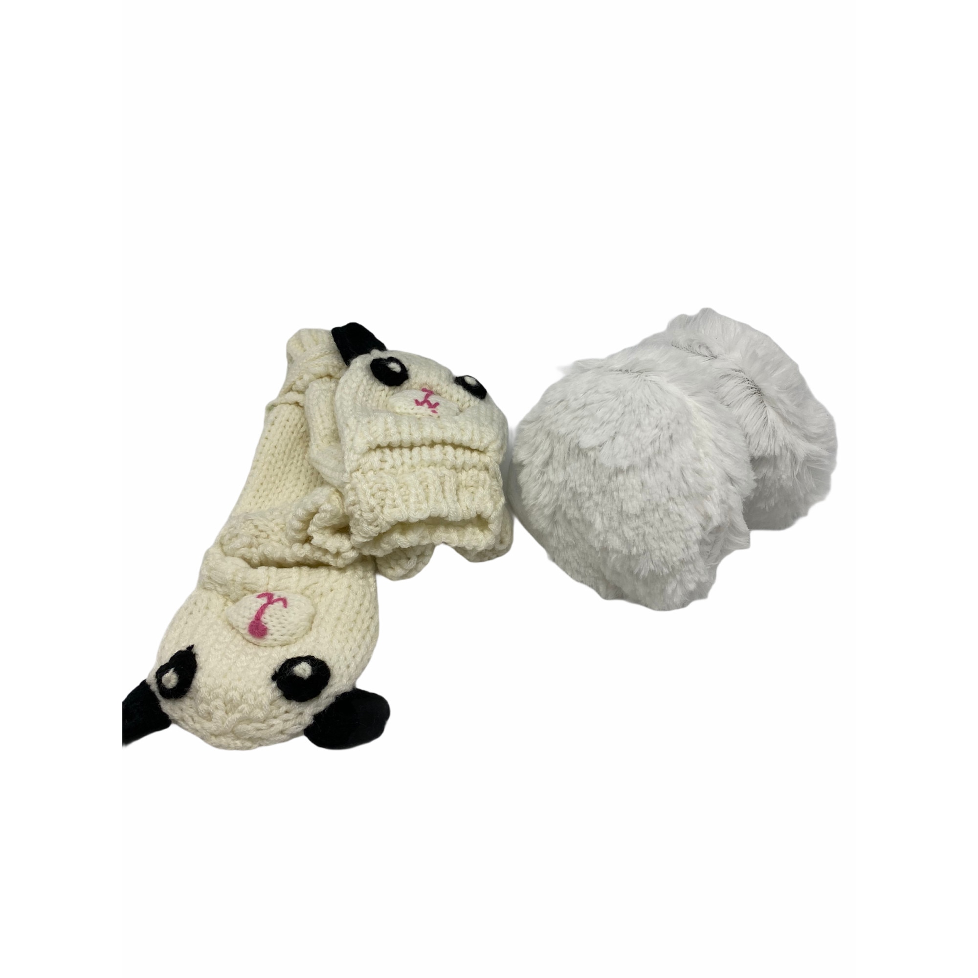 Set Atelier manusi ursulet si aparatoare urechi, Alb