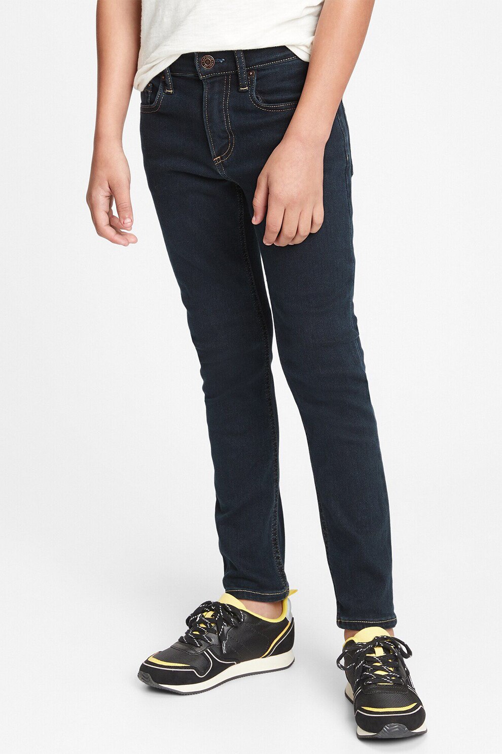 GAP, Blugi cu cusaturi contrastante, Bleumarin inchis, 110 CM