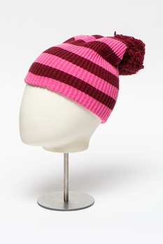 GAP, Caciula cu striatii si model in dungi, Violet pruna/Fucsia, ONE SIZE Standard GAP, Caciula cu striatii si model in dungi, Violet pruna/Fucsia, ONE SIZE Standard