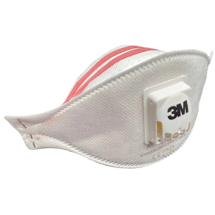 Masca protectie FFP3, 3M 9332+, pliabila, Supapa 3M Cool Flow, 5 straturi, alb, adulti