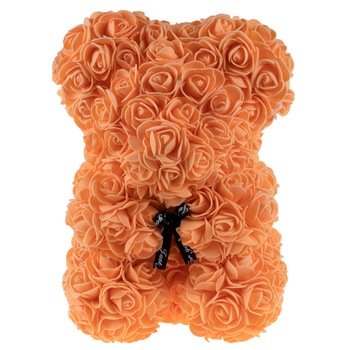 Ursulet din trandafiri de spuma, 25 cm, Portocaliu / CD4084_25 Portocaliu Ursulet din trandafiri de spuma, 25 cm, Portocaliu / CD4084_25 Portocaliu
