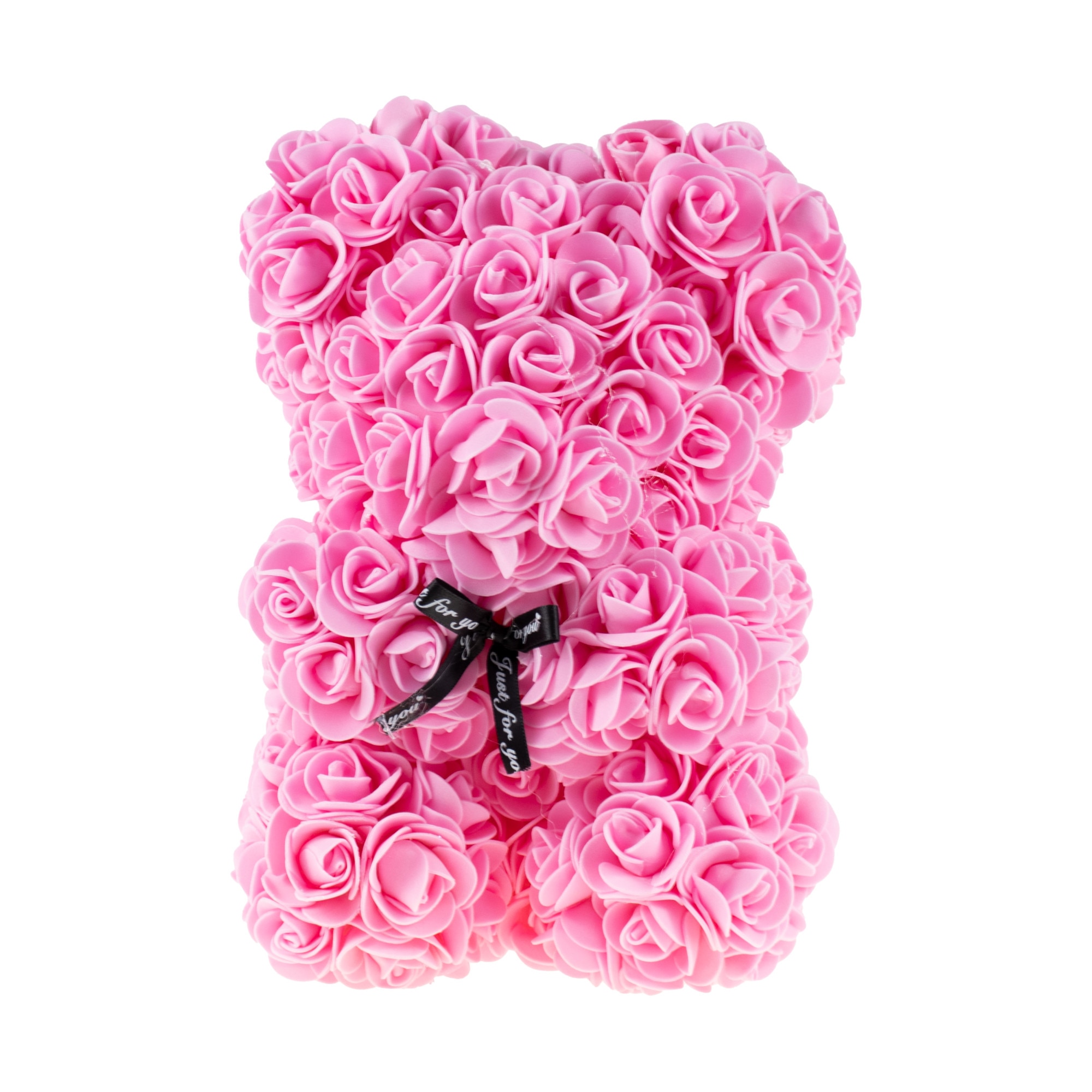 Ursulet din trandafiri de spuma, 25 cm, Roz / CD4084_2 Roz