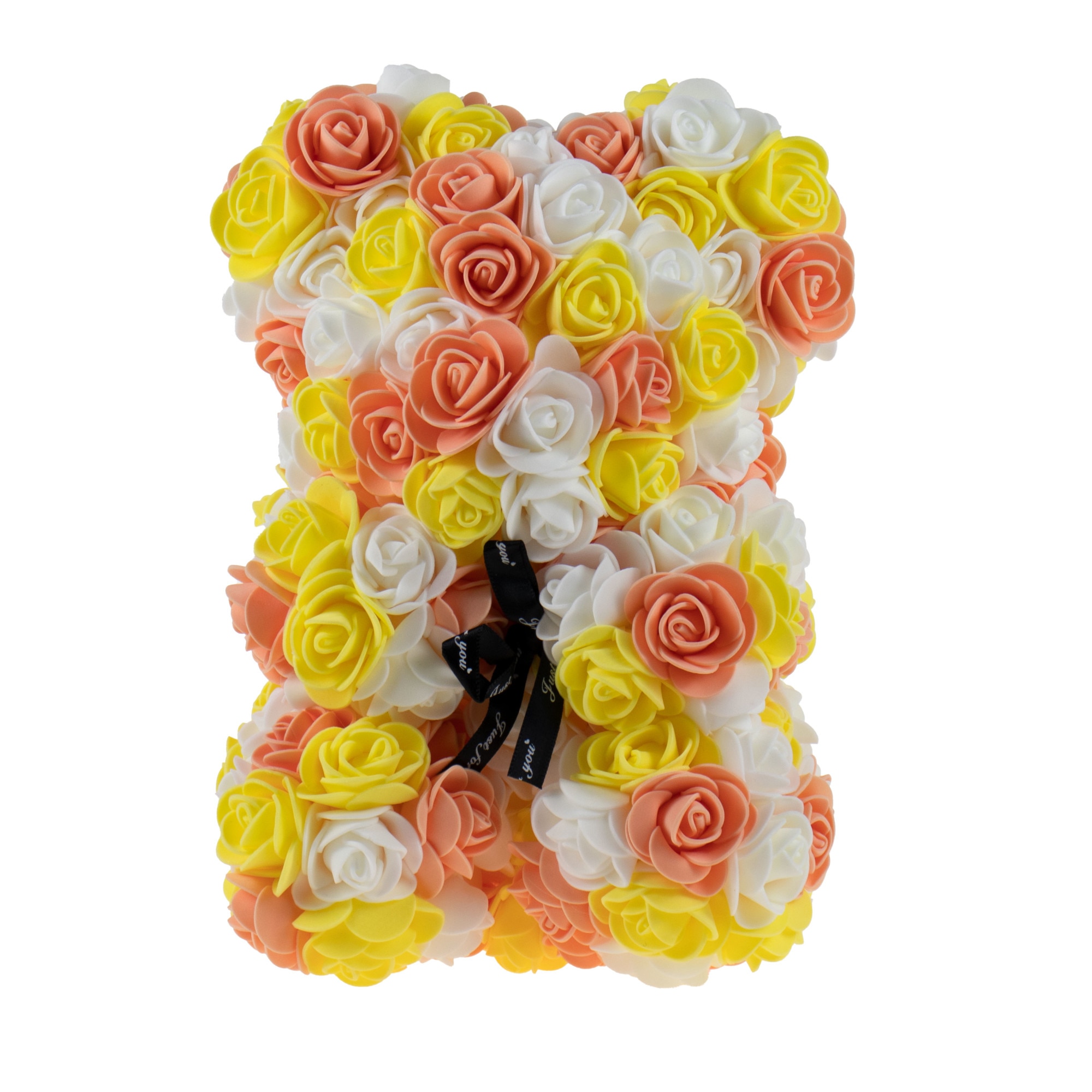 Ursulet din trandafiri de spuma, 25 cm, Multicolor / CD408_18 Multicolor