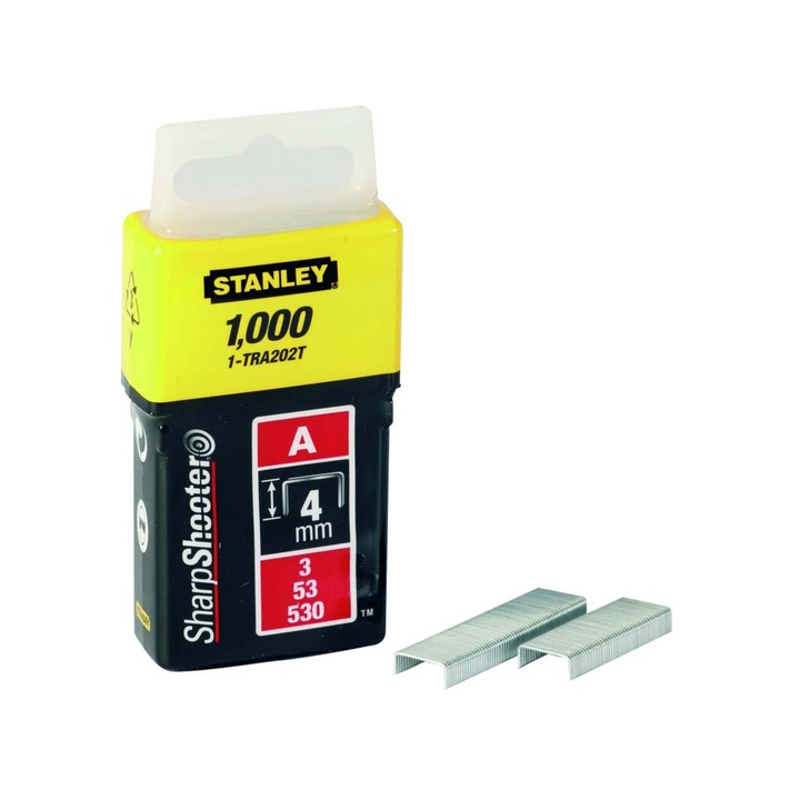 Set 3 bucati capse tapiter tip 53 cu latimea de 11.3 mm, 10x11.3x0.75 mm, 3000 bucati, Stanley