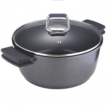 Oala marmorata, cu capac, 20 cm Titan Bergner BG-7934-GY, 1.8 l Oala marmorata, cu capac, 20 cm Titan Bergner BG-7934-GY, 1.8 l