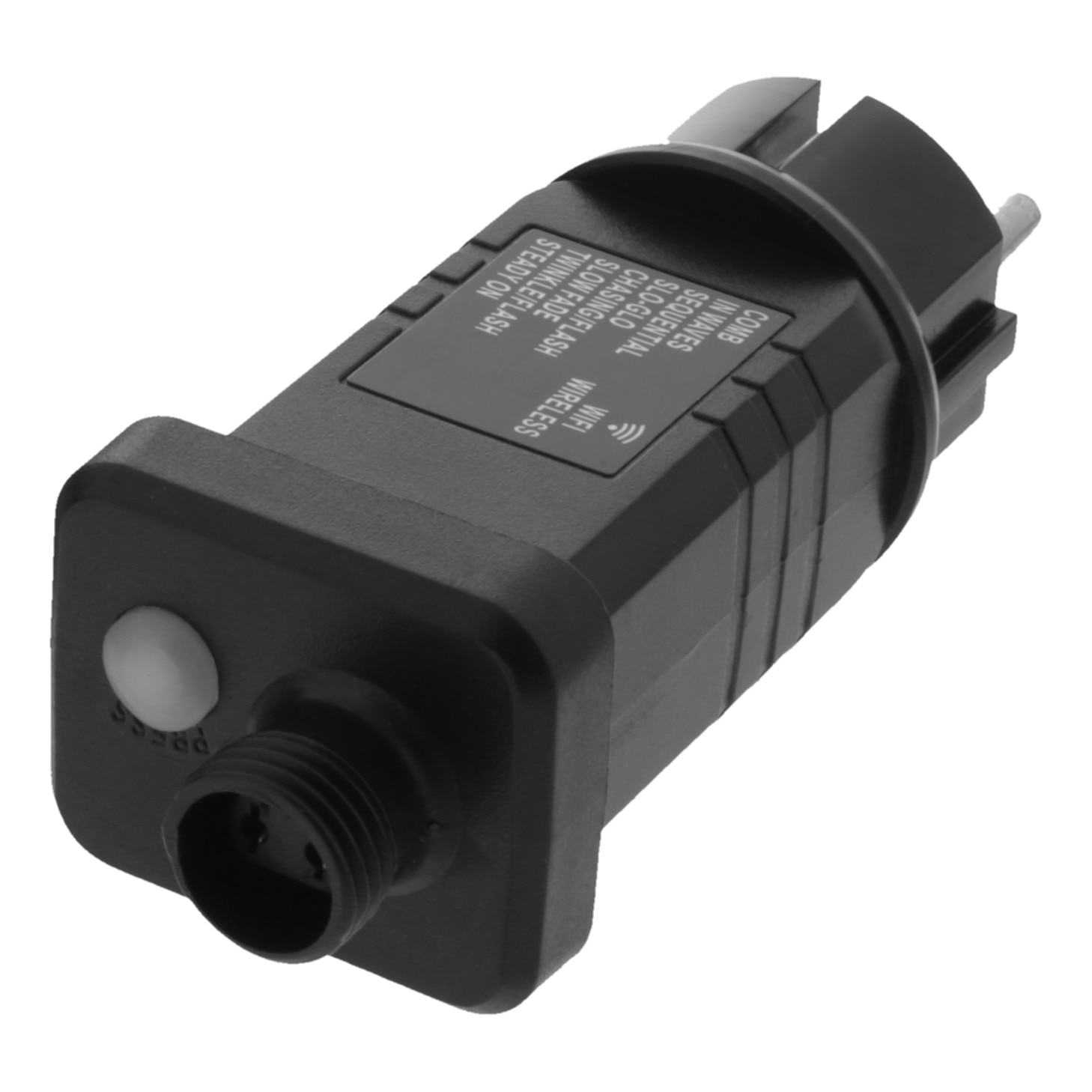 Adaptor de alimentare smart pentru iluminat cu LED, DELTACO SMART HOME, WiFi 2.4 Ghz, interior / exterior, IP-44, negru