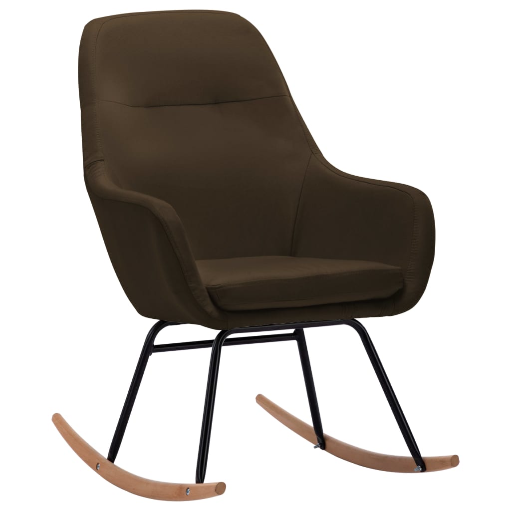 Scaun balansoar tapitat, vidaXL, Tesatura, 61 x 80,5 x 89 cm, Maro
