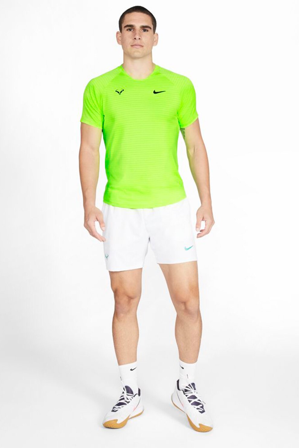 Nike, Tricou cu maneci raglan pentru tenis AeroReact Rafa Slam, Verde neon
