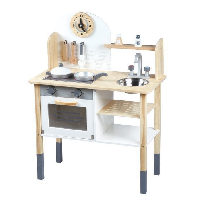 Bucatarie din lemn cu accesorii ecotoys tl80021