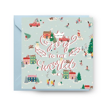 Felicitare de Craciun, Genette's ideas, World Joy, 130x130mm Felicitare de Craciun, Genette's ideas, World Joy, 130x130mm