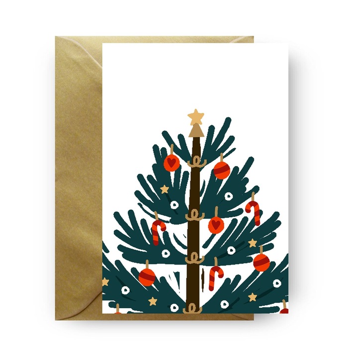 Felicitare de Craciun, Genette's ideas, Brad Set3, 162x114mm