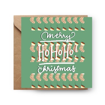 Felicitare de Craciun, Genette's ideas, HoHoHo, 130x130mm Felicitare de Craciun, Genette's ideas, HoHoHo, 130x130mm