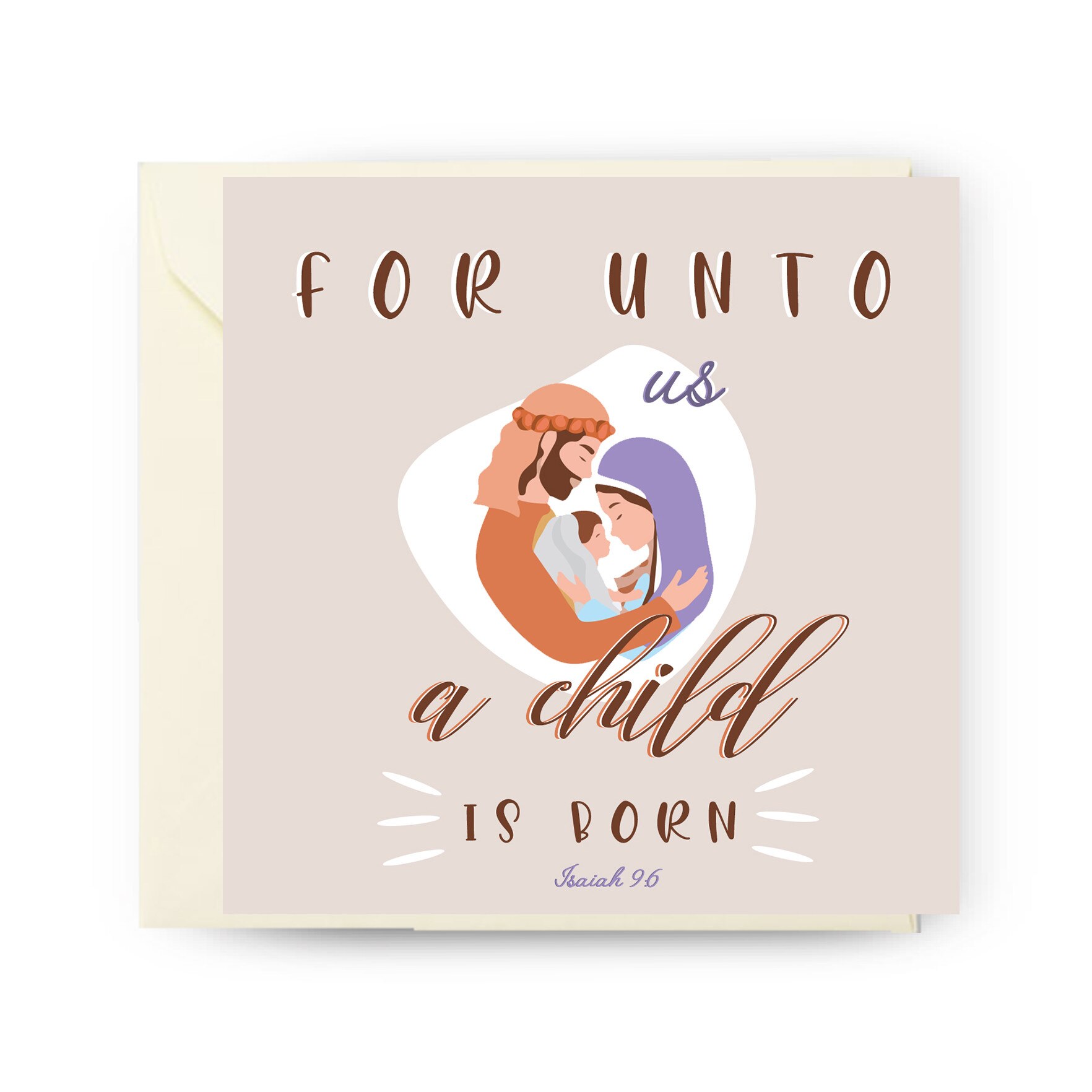 Felicitare de Craciun, Genette's ideas, A child is born, 130x130mm