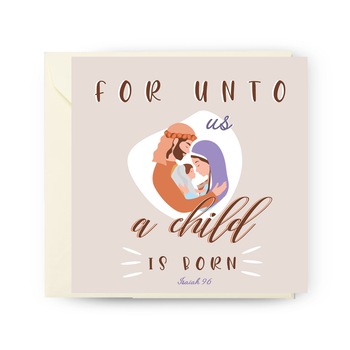 Felicitare de Craciun, Genette's ideas, A child is born, 130x130mm Felicitare de Craciun, Genette's ideas, A child is born, 130x130mm