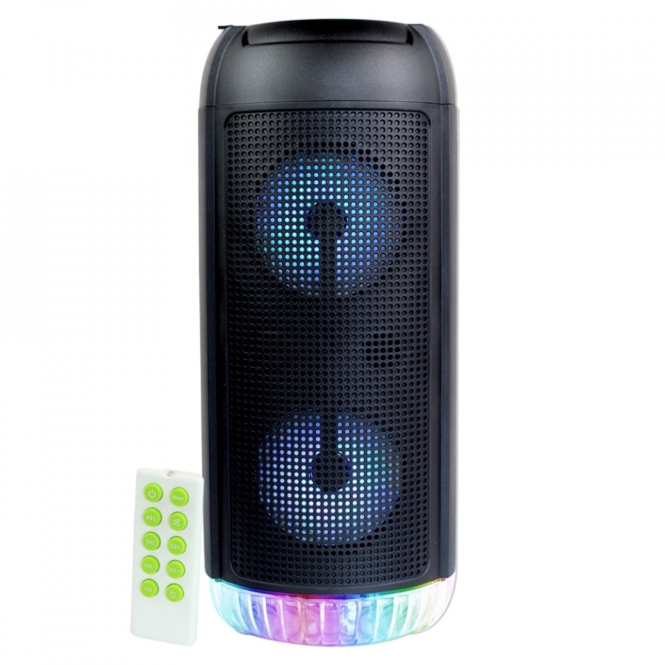 Boxa portabila Bluetooth KTS-1180, cu lumini + telecomanda, Neagra
