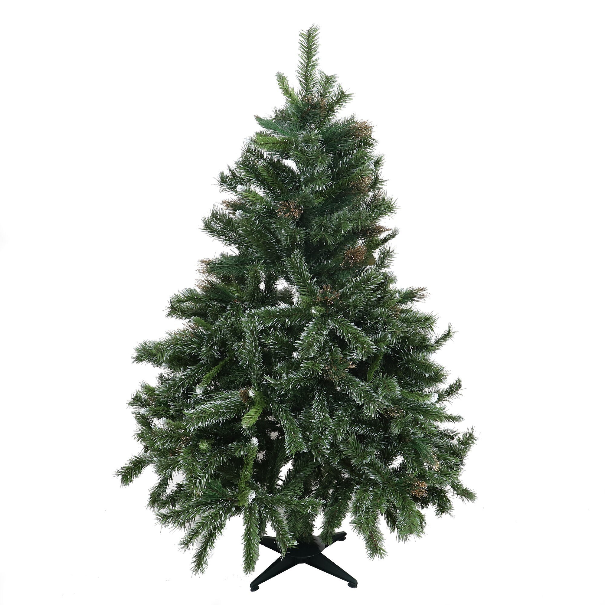 Brad artificial iMK®, Material de inalta calitate, Isi mentine aspectul ingrijit, Varfuri acoperite cu sclipici auriu