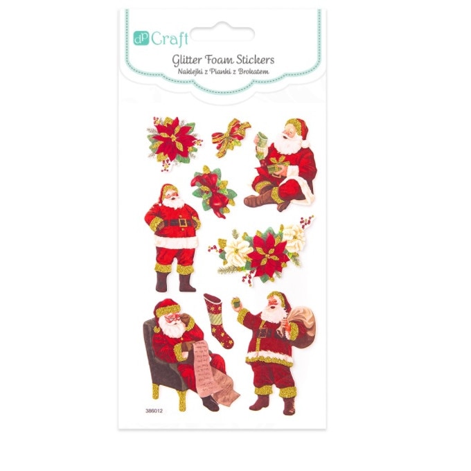 Set 12 stickere autocolante de spuma , Dp Craft , Mos Craciun