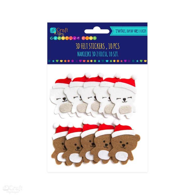 Set 10 figurine fetru autoadezive , Dp Craft , ursuleti