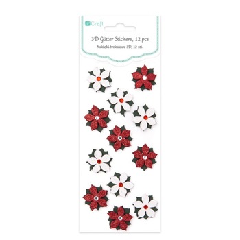 Set 12 stickere autocolante , Dp Craft , craciunita cu sclipici Set 12 stickere autocolante , Dp Craft , craciunita cu sclipici