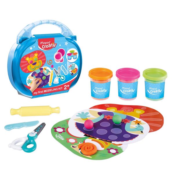 Set Creativ, My First, modelare, Maped,contine 1 cutit si o rola de plastic, o foarfeca, 3 recipiente si 3 foi